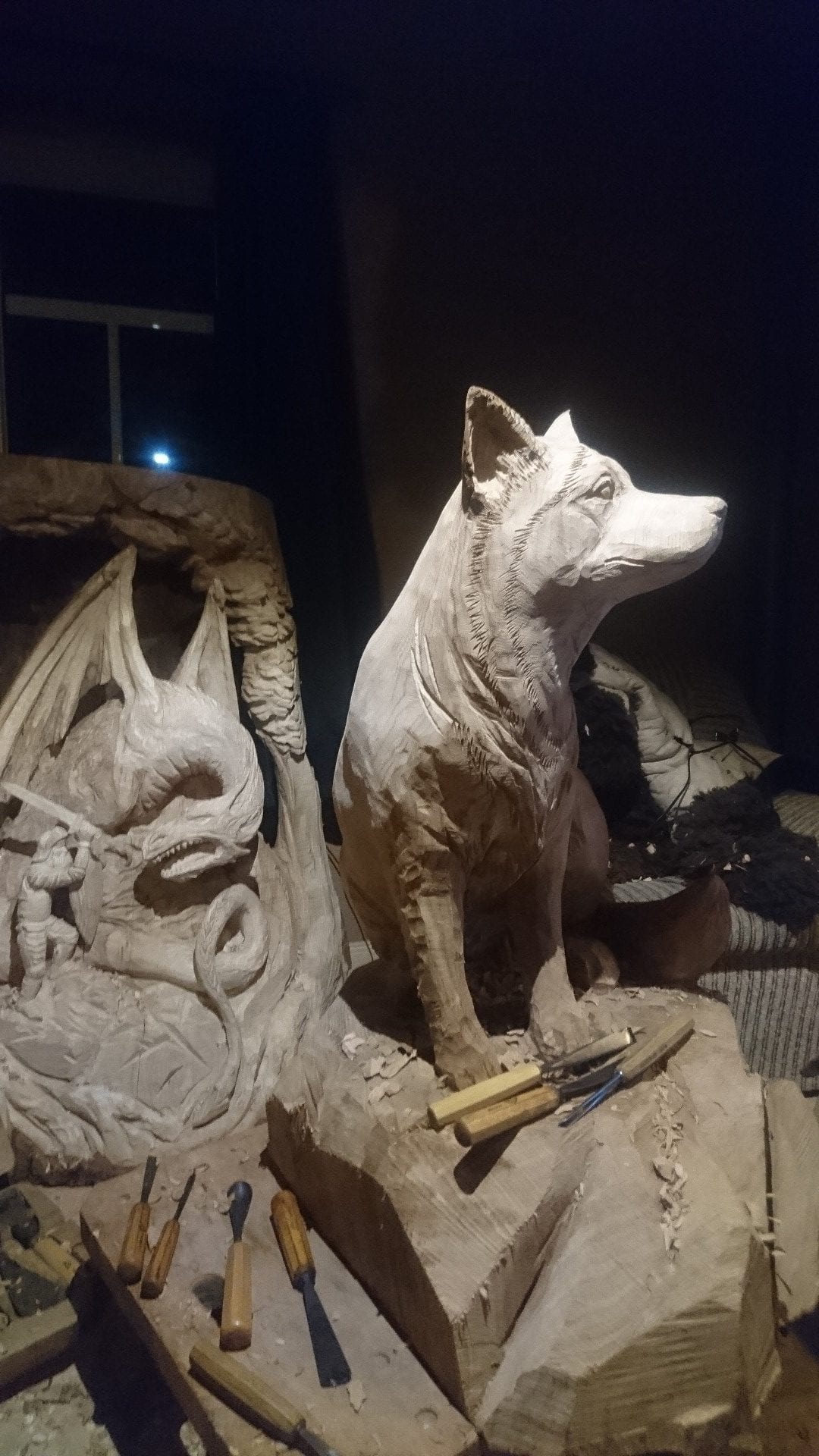 Geschnitzte Figur aus Eichenholz | Fuchs